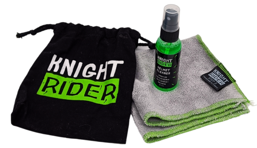 zestaw turystyczny czyszczenia kasku motocyklowego wizjera helmet cleaner travel kit moto akcesoria usuwanie owadow zabrudzen szyb gogli okularow motocykl narciarski snowboardowy visor cleaning spray outdoor preparat premium Knight Rider 30 100 ml