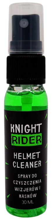 helmet cleaner spray czyszczenie kasku wizjera motocyklowego narciarskiego snowboardowego gogli szyb motocykla okularow usuwanie owadow zabrudzen helmet visor cleaner motocykl akcesoria moto outdoor preparat premium Knight Rider 30 100 ml