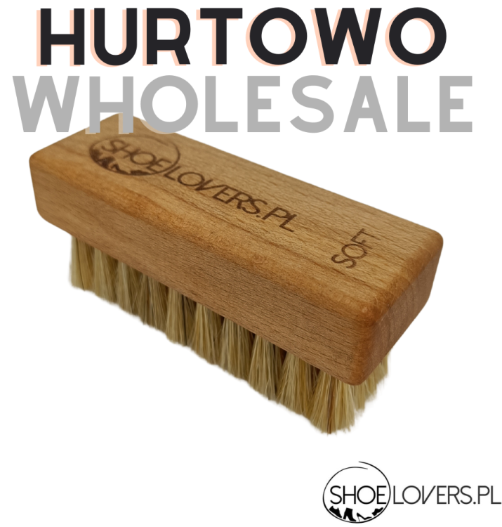 szczotka do czyszczenia butow medium sneaker brush cleaning skora zamsz nubuk pielegnacja obuwia suede nubuck brush rozczesywanie materialu polerowanie woskow leather shoe care akcesoria  zabrudzen drewniana oprawka premium Shoelovers.pl SOFT