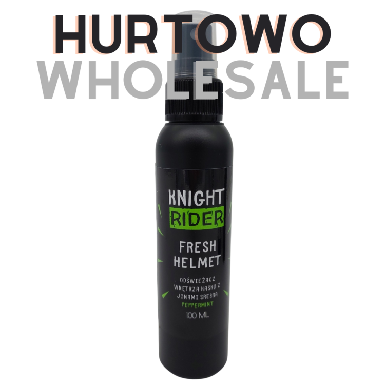 fresh helmet spray odswiezacz kask motocyklowy narciarski snowboardowy wspinaczkowy dezynfekcja wnetrza jony srebra neutralizacja zapachu mint shoe helmet deodorant antybakteryjny ochrona wyściółka sport outdoor preparat premium knight rider