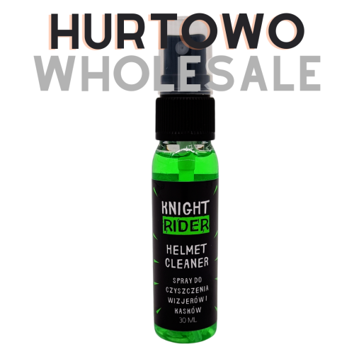 helmet cleaner spray czyszczenie kasku wizjera motocyklowego narciarskiego snowboardowego gogli szyb motocykla okularow usuwanie owadow zabrudzen helmet visor cleaner motocykl akcesoria moto outdoor preparat premium Knight Rider 30 100 ml