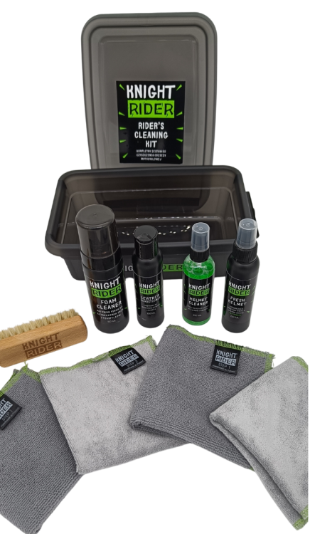 knight rider zestaw Riders cleaning kit czyszczenie skóry spodni kurtki motocykl motocyklista kombinezonu mleczko płyn kasku szybki pianka szczotka odświeżacz j0ony sprebra (2).png