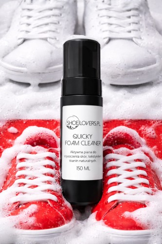 quicky foam cleaner pianka czyszczenia butow torebek kurtki tapicerki sneaker cleaning foam pielęgnacja obuwia sportowego skora tekstylia canvas renowacja odswiezanie usuwanie zabrudzen akcesoria shoe care premium preparat Shoelovers.pl profesjonalny