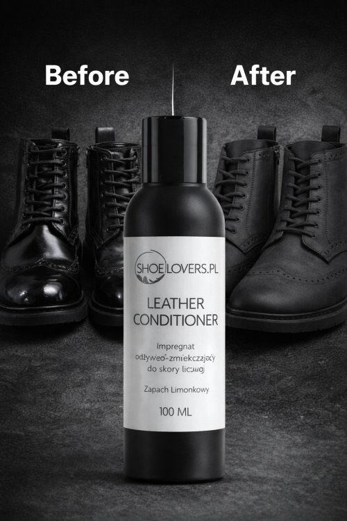 leather conditioner mleczko do skory licowej impregnat pielegnacja obuwia skorzane buty leather care odzywienie materialu ochrona renowacja konserwacja shoe care preparat do butow skorzanych eleganckie obuwie premium Shoelovers.pl
